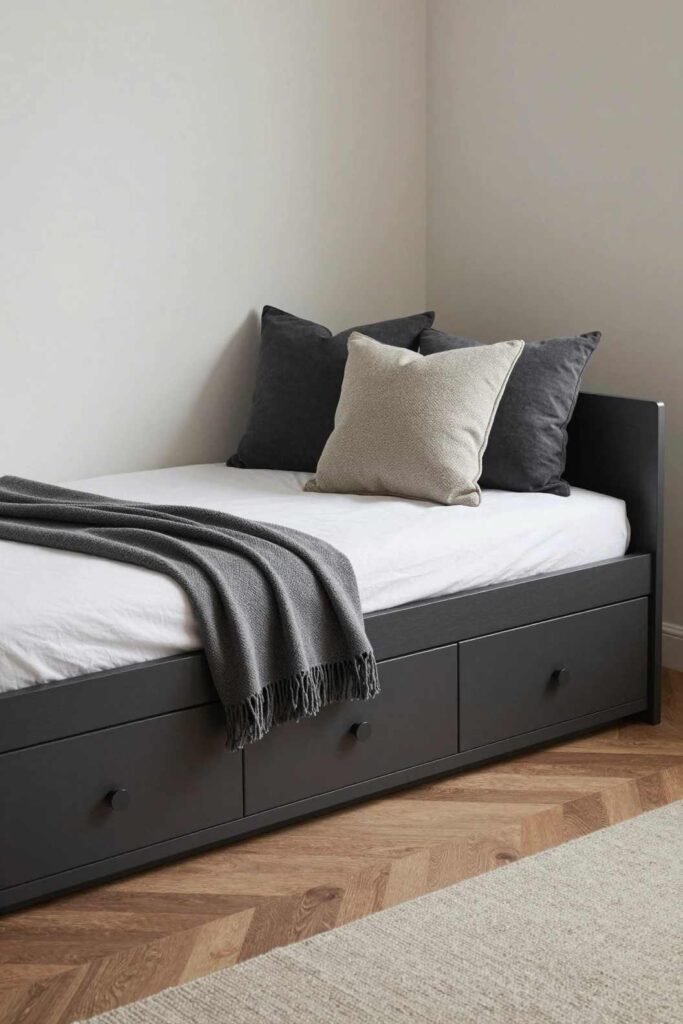 Multi functional daybed idea for a small guest room

