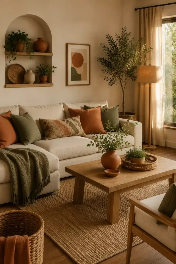 Cozy Earth-Tone Living Room