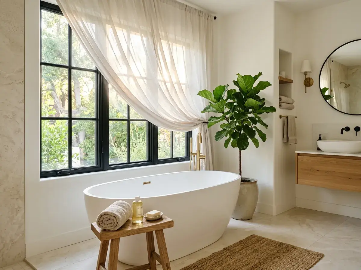 12 beautiful bathroom window curtain ideas for privacy and natural light