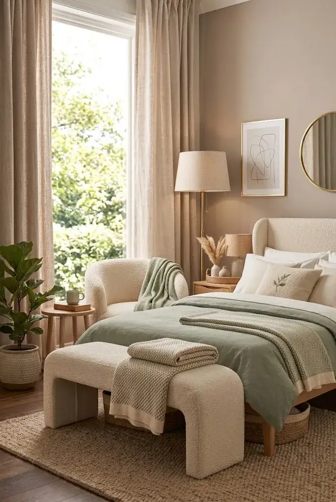 Luxury hotel-inspired master bedroom with symmetrical bedside tables and elegant bedding