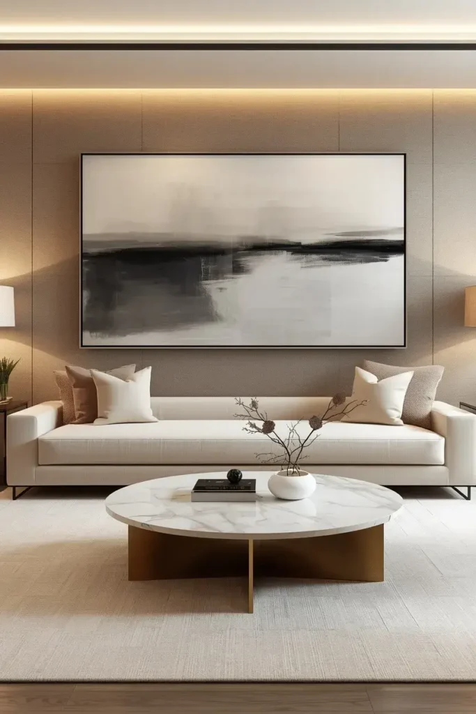 Luxury living room with a plush emerald velvet sofa and elegant decor