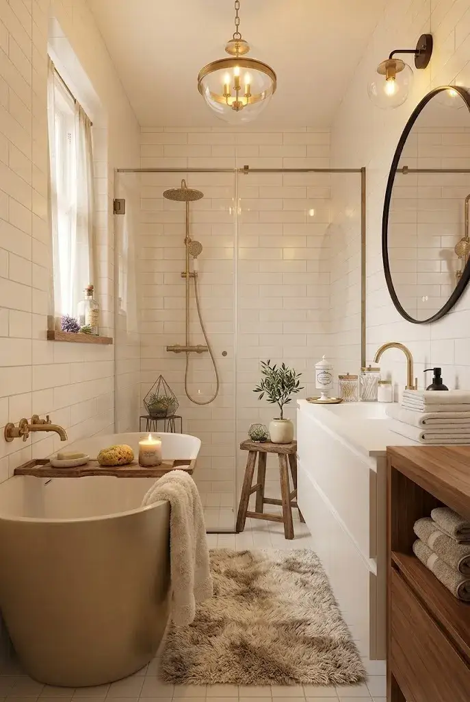 Plush bathroom rug creating a cozy and comfortable space