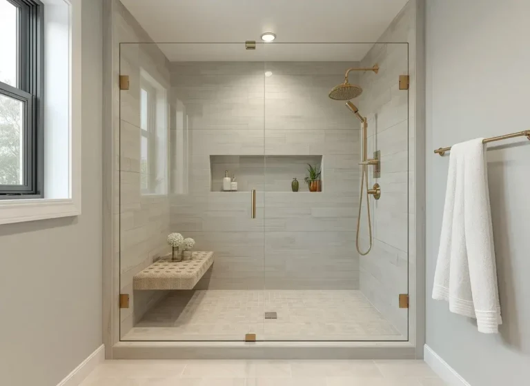 Small shower ideas with a bright modern design that makes a compact bathroom feel larger