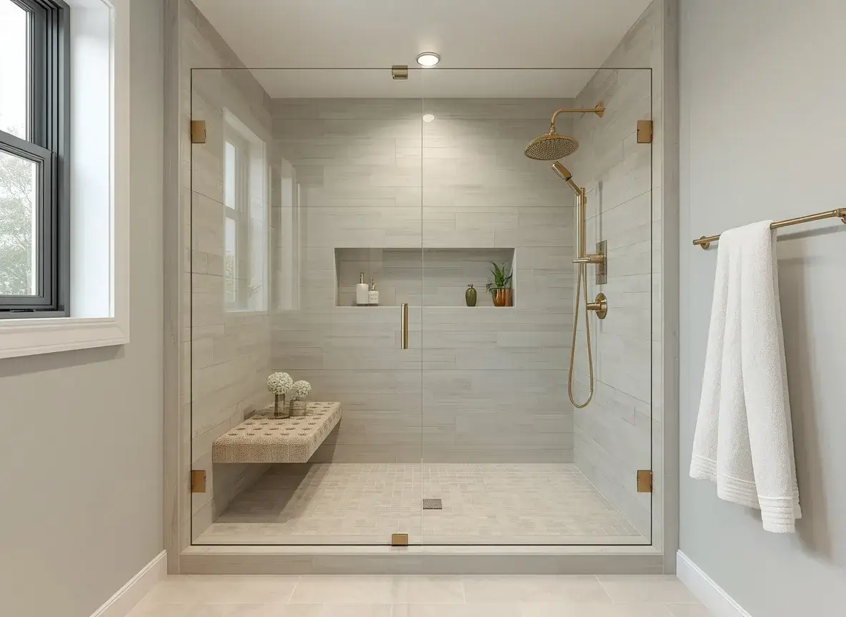Small shower ideas with a bright modern design that makes a compact bathroom feel larger